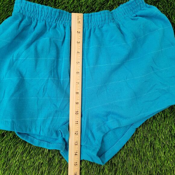Vintage 80s MOD Gym Shorts Womens Large Blue White Trim USA - Picture 8 of 12